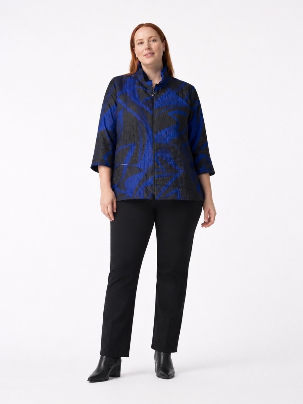 Joseph Ribkoff | Black Royal Blue Jacket  Style #234107 Plus